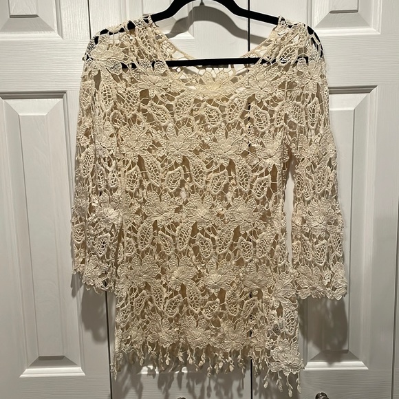 ISSI Tops - ISSI 3/4 Sleeve Crochet Top